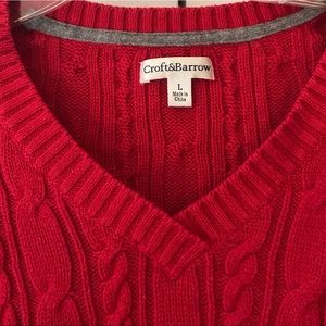 Red V neck sweater
